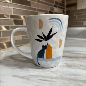 Artistic Cat and Plant Mug